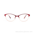 Wholesale Women New Handmade Cat Eye Full Rim Clear Lenses Metal Optical Frames Eyeglasses